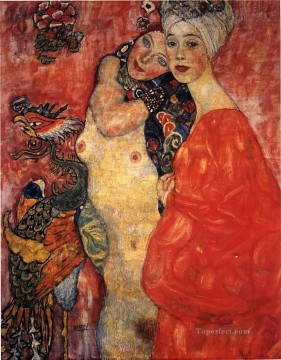 Girl friends 1916 Symbolism Gustav Klimt Oil Paintings